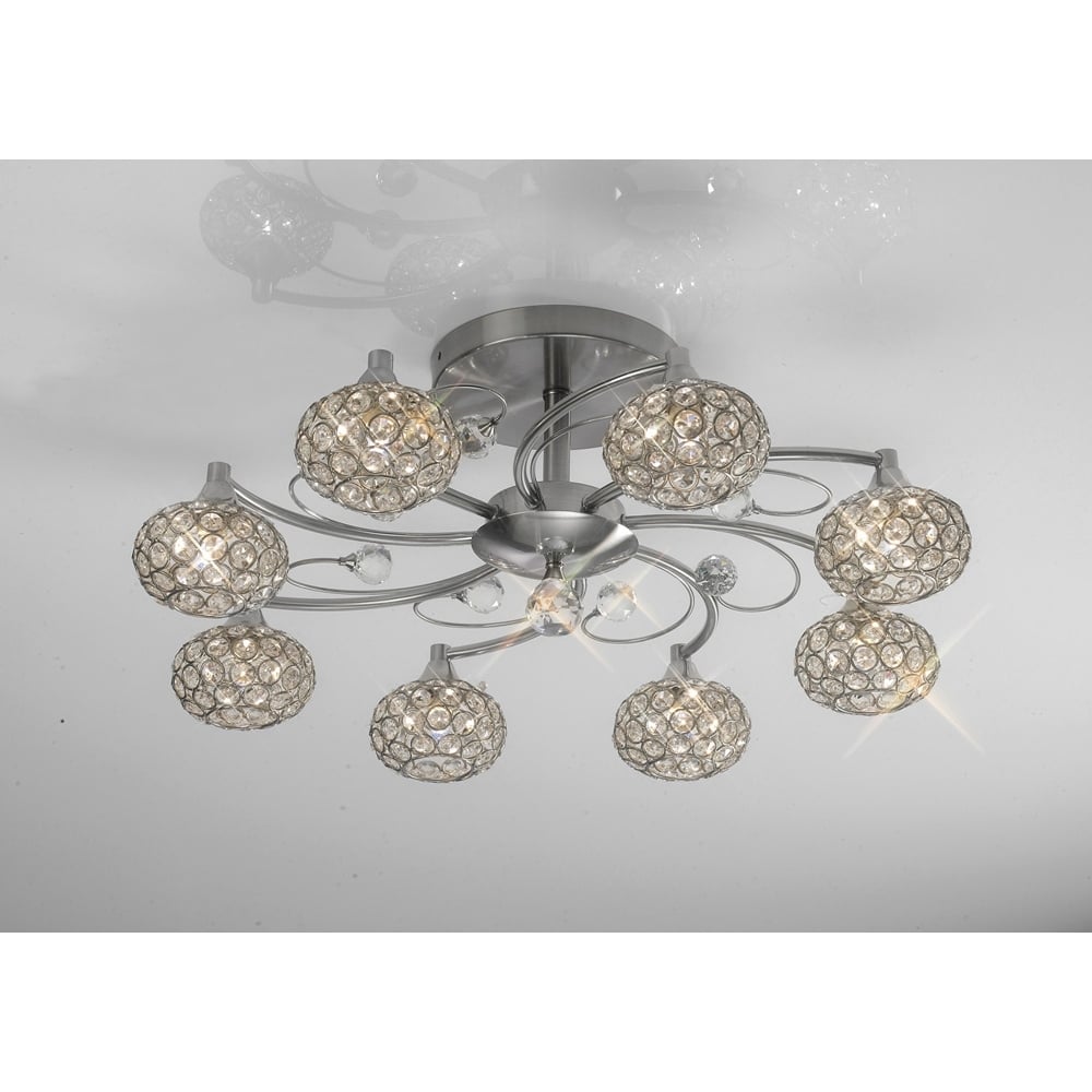 IL30938 Cara Semi Ceiling Satin Nickel/crystal