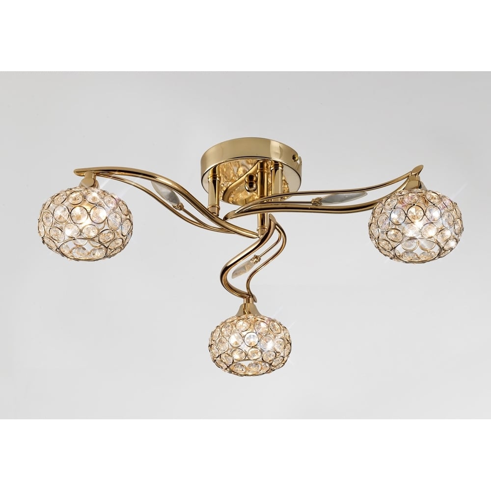 IL30963 Leimo Ceiling 3 Light French Gold/crystal