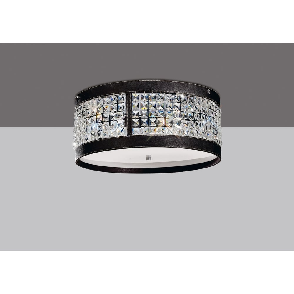 IL31041 Celsa Ceiling Brown Leather/crystal
