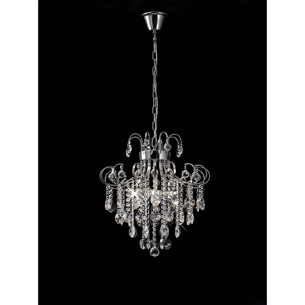 IL31054 Rosina Pendant Polished Chrome/crystal