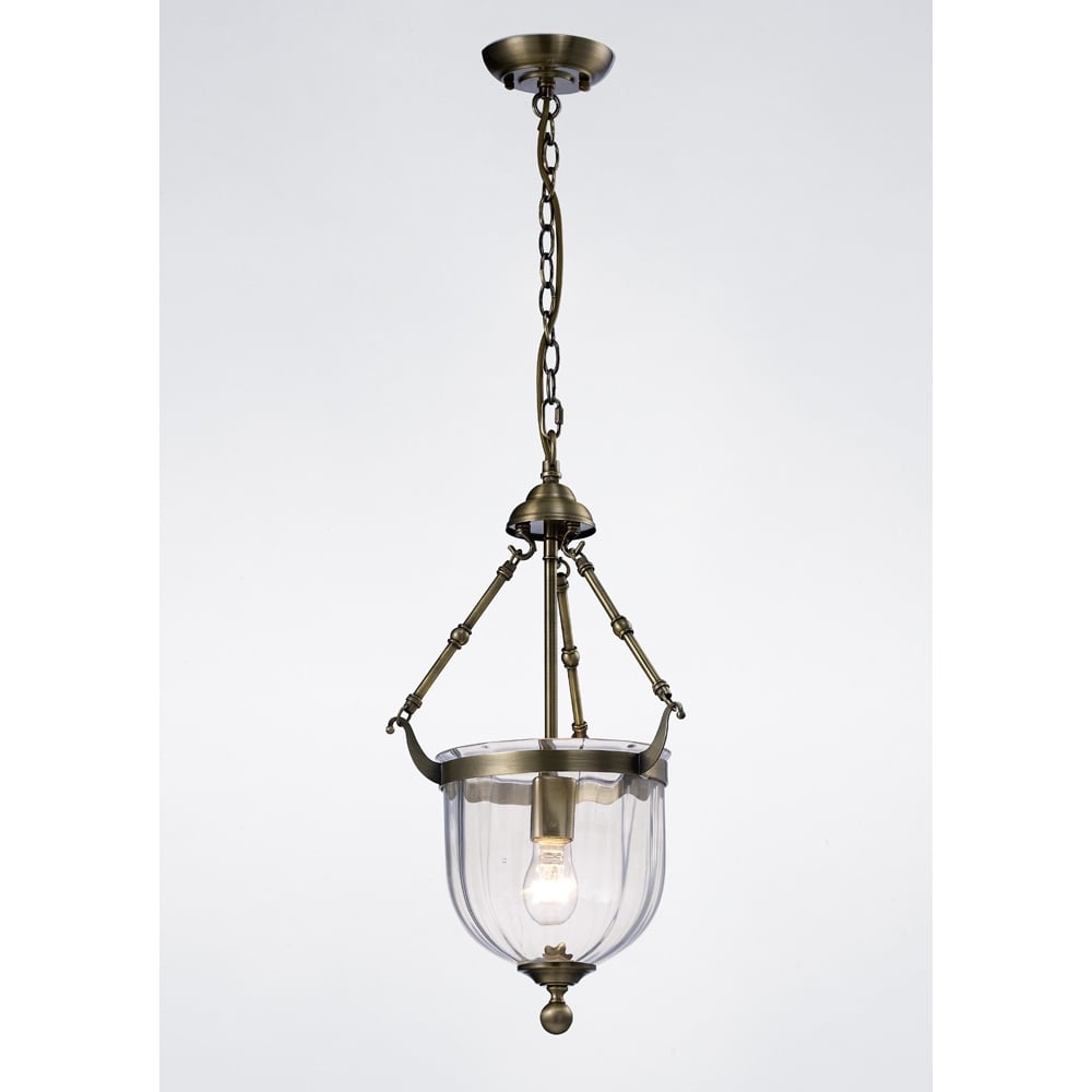 IL31075 Aubrey Pendant Antique Brass/glass
