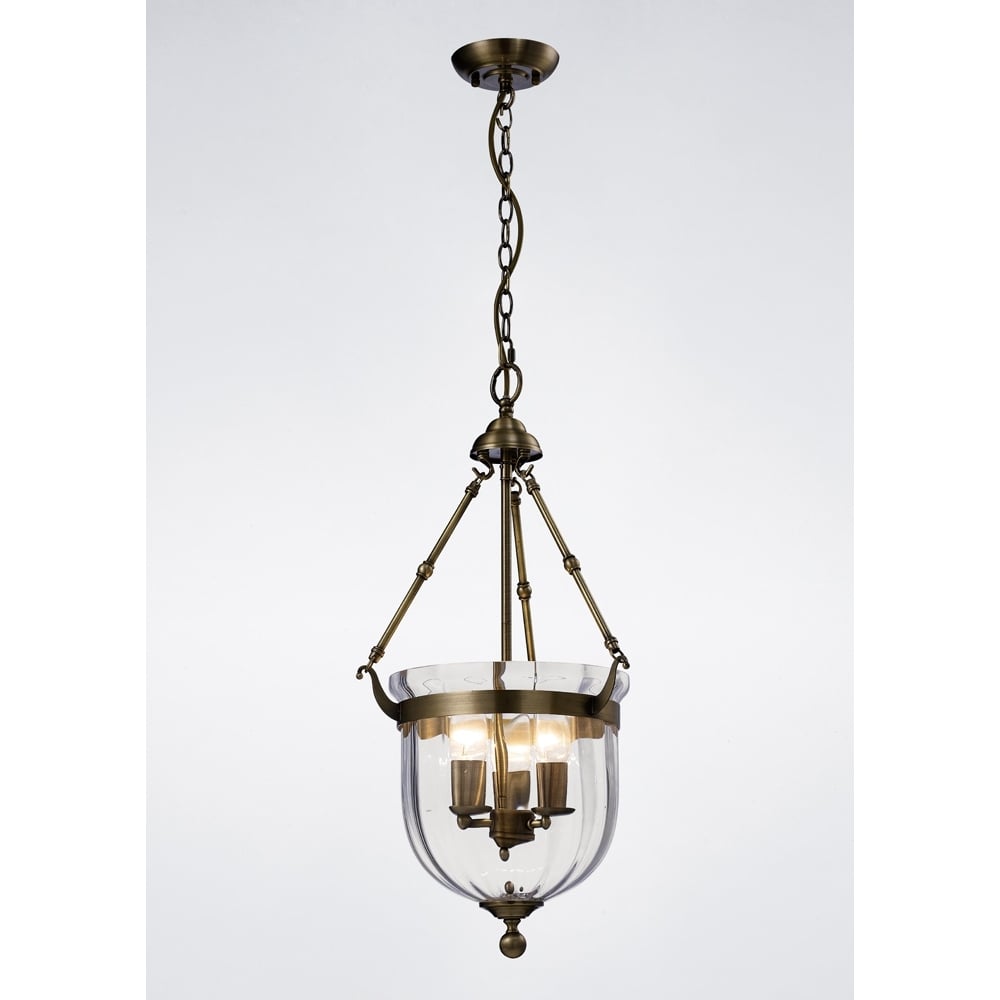 IL31076 Aubrey Pendant Antique Brass/glass