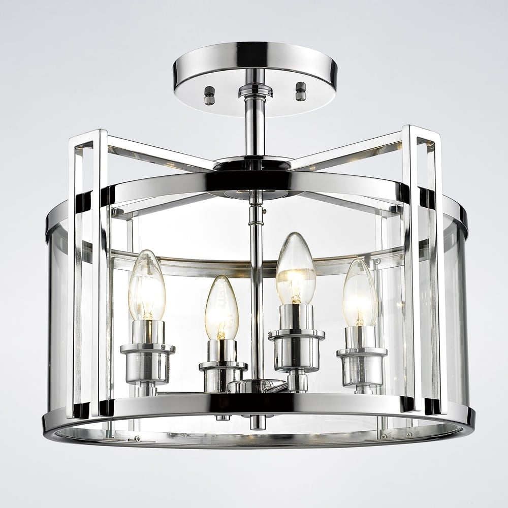 IL31081 Eaton Semi Ceiling Chrome/glass (S)
