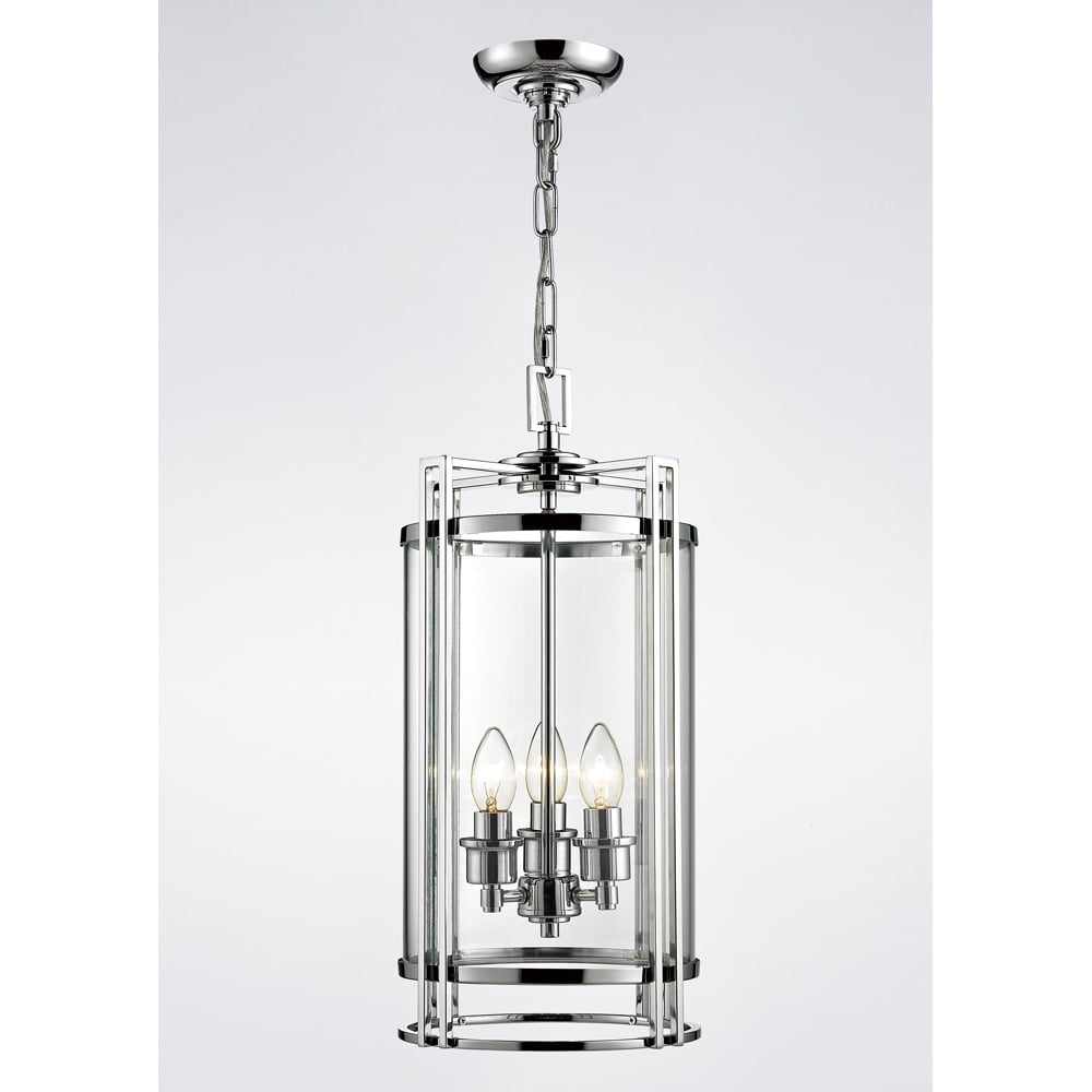 IL31082 Eaton Pendant Polished Chrome/glass