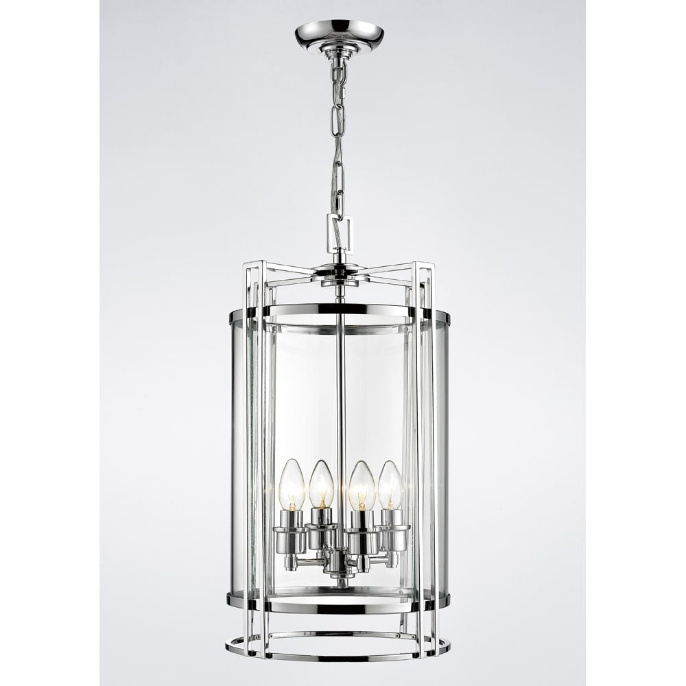 IL31083 Eaton Pendant Polished Chrome/glass