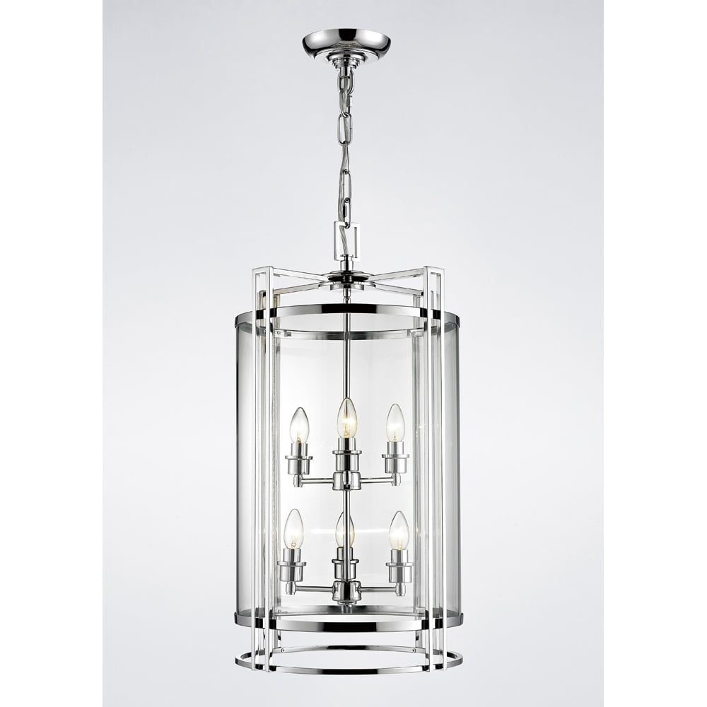 IL31084 Eaton Pendant Polished Chrome/glass