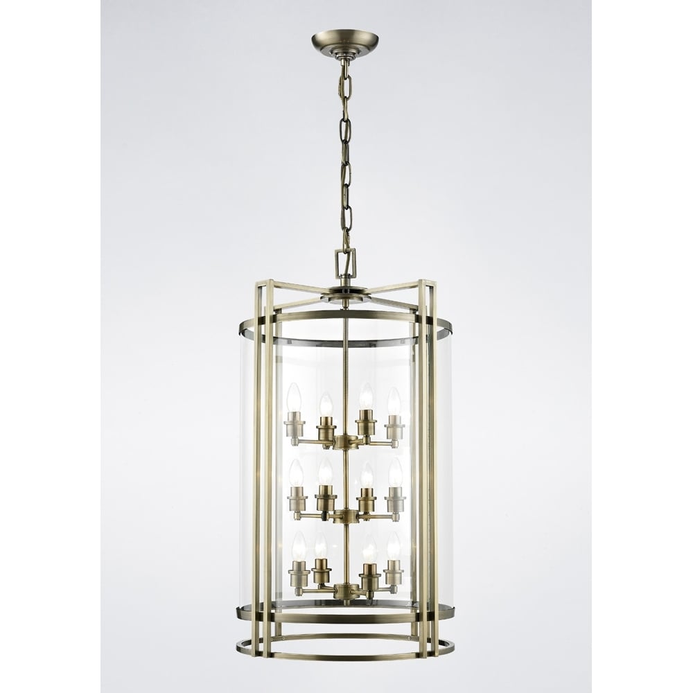 IL31095 Eaton Pendant Antique Brass/glass