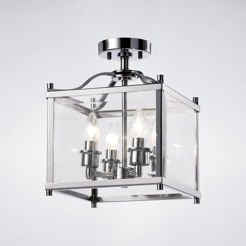 IL31101 Aston Semi Ceiling Chrome/glass