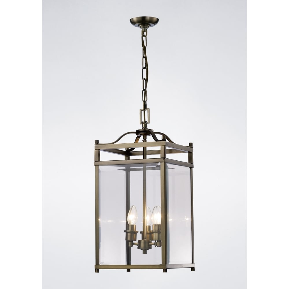 IL31112 Aston Pendant Antique Brass/glass