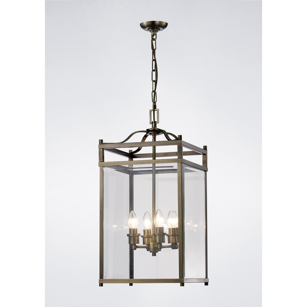 IL31113 Aston Pendant Antique Brass/glass