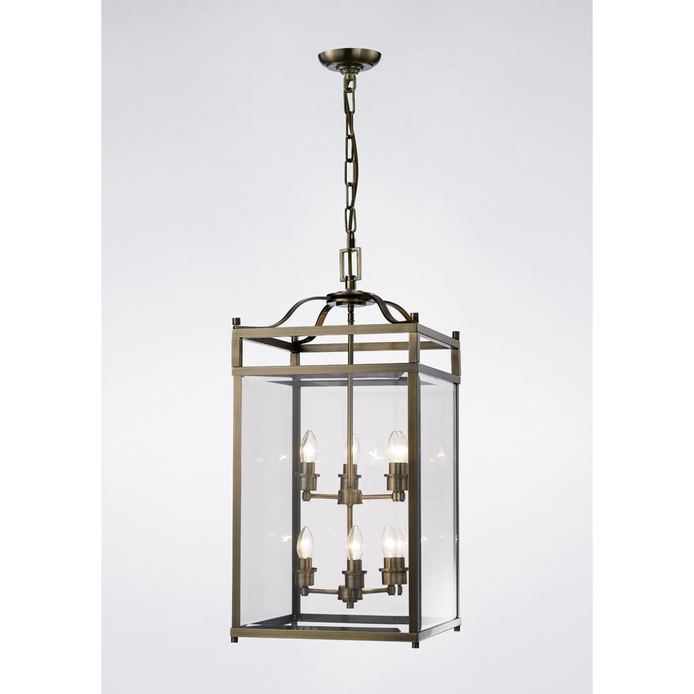 IL31114 Aston Pendant Antique Brass/glass