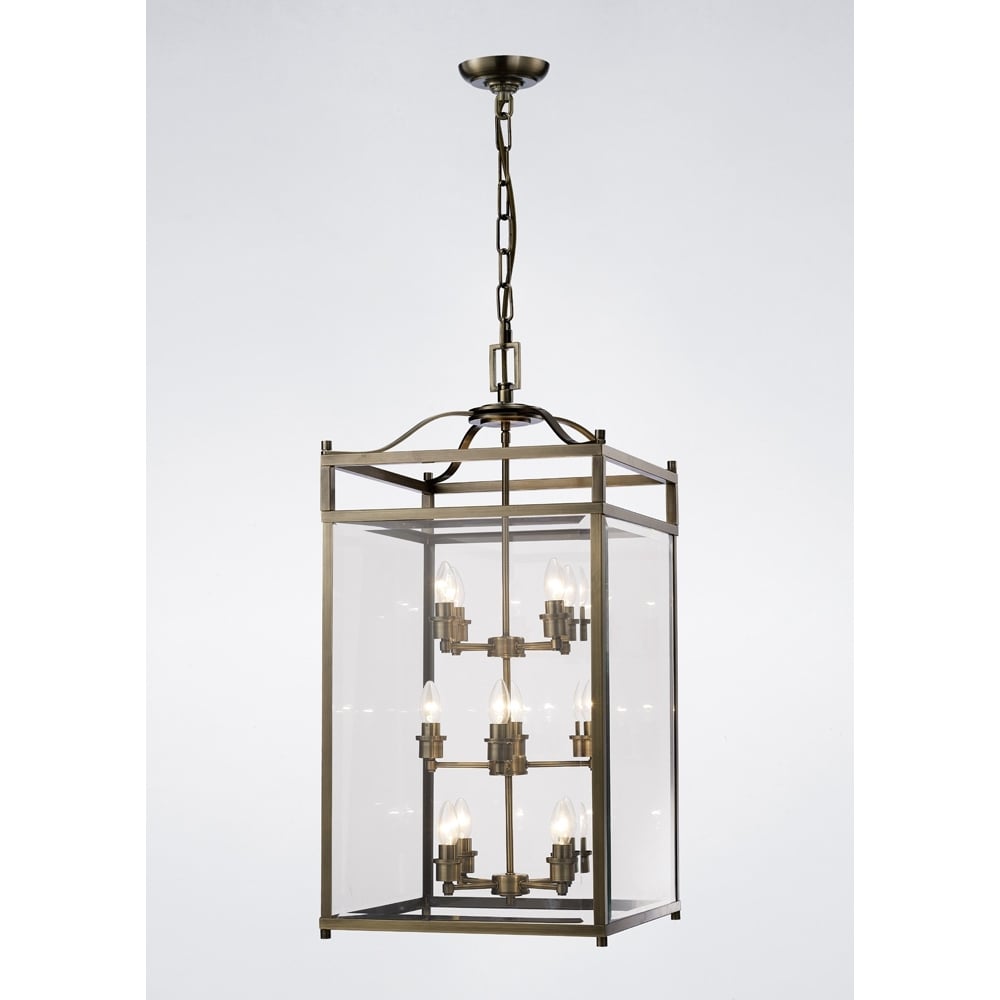 IL31115 Aston Pendant Antique Brass/glass