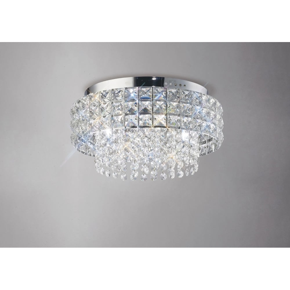 IL31150 Edison Ceiling Round Chrome/crystal
