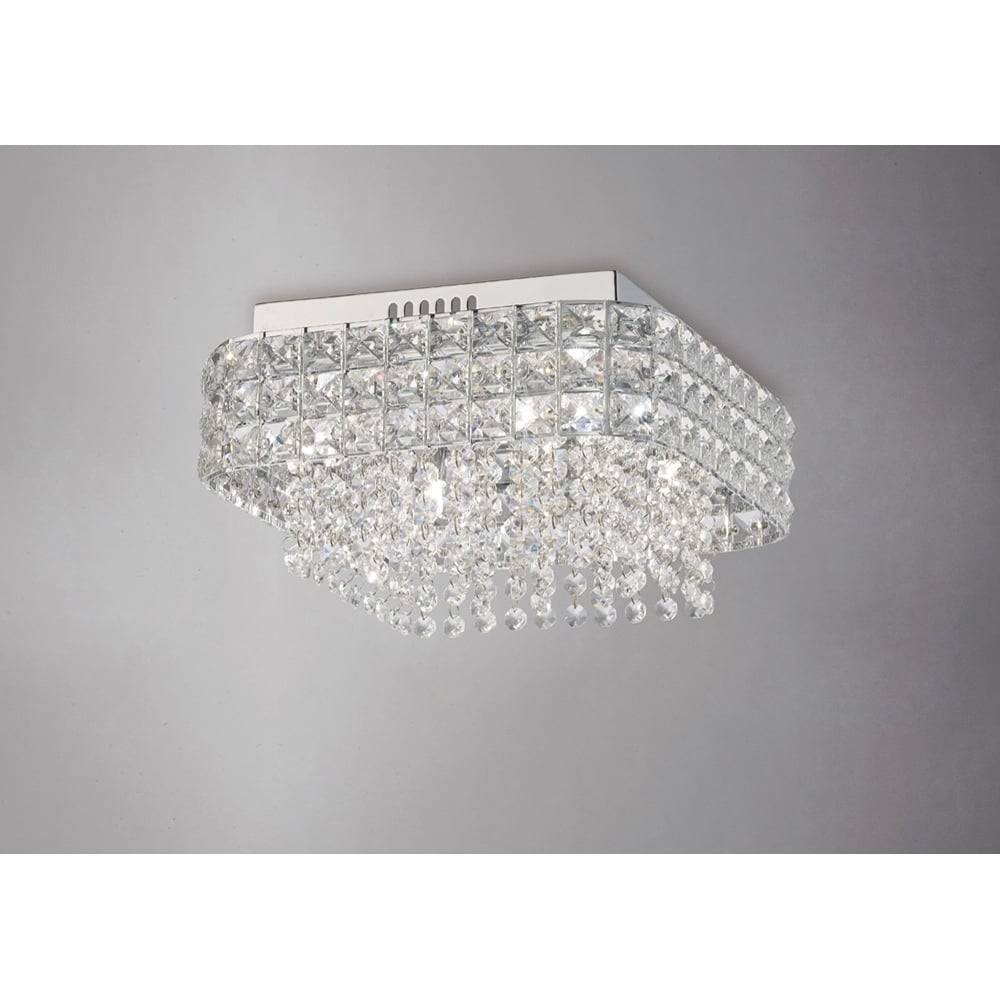IL31152 Edison Ceiling Square Chrome/crystal
