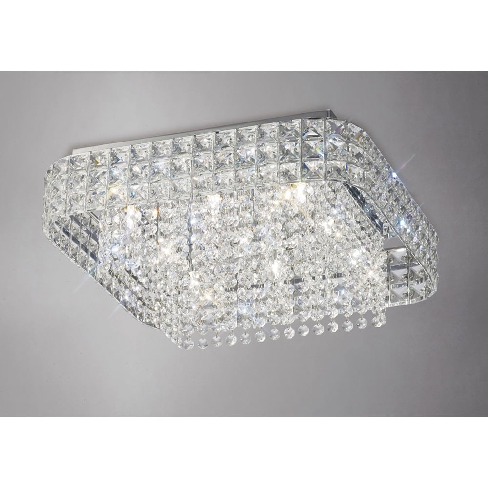 IL31153 Edison Ceiling Square Chrome/crystal