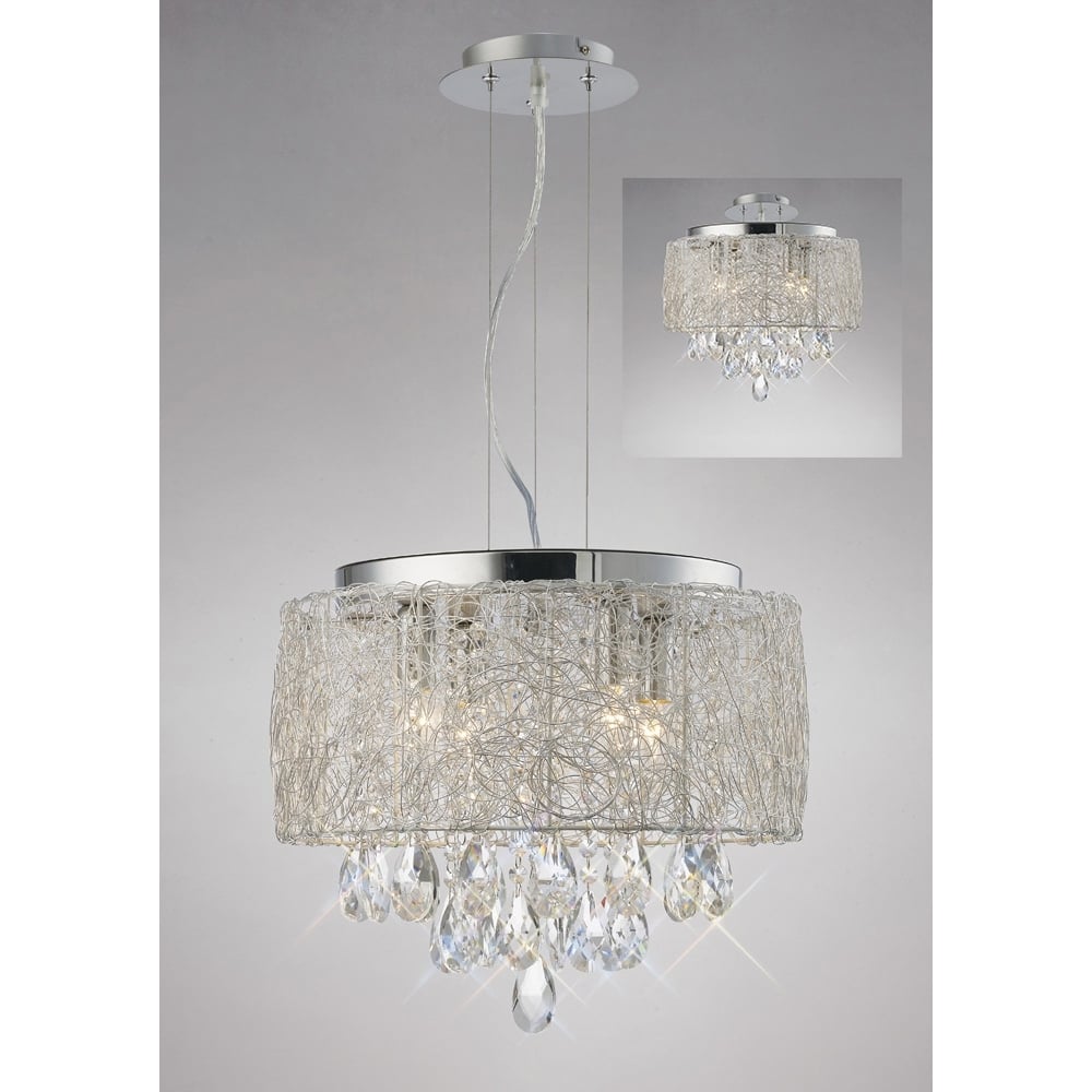 IL31160 Adeline Pendant Polished Chrome/crystal