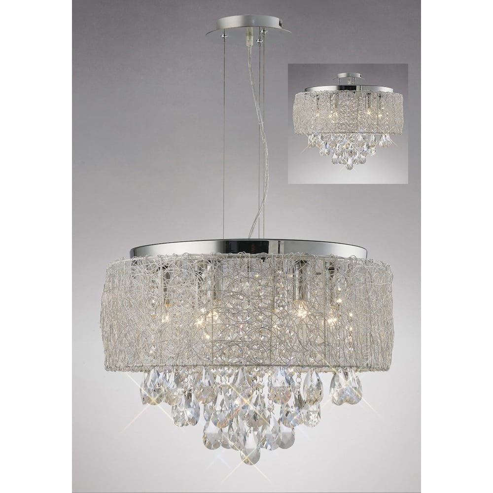 IL31161 Adeline Pendant Polished Chrome/crystal