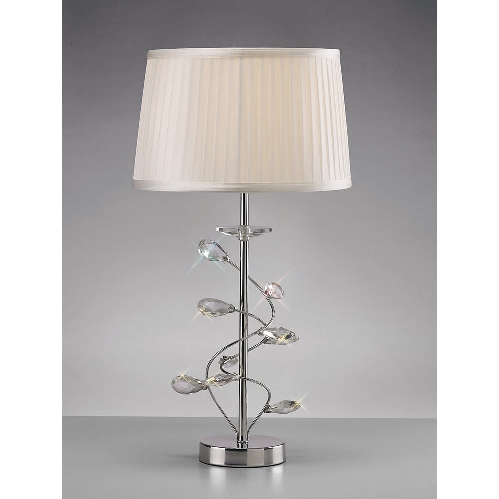 IL31210 Willow Table Lamp White Shade/crystal