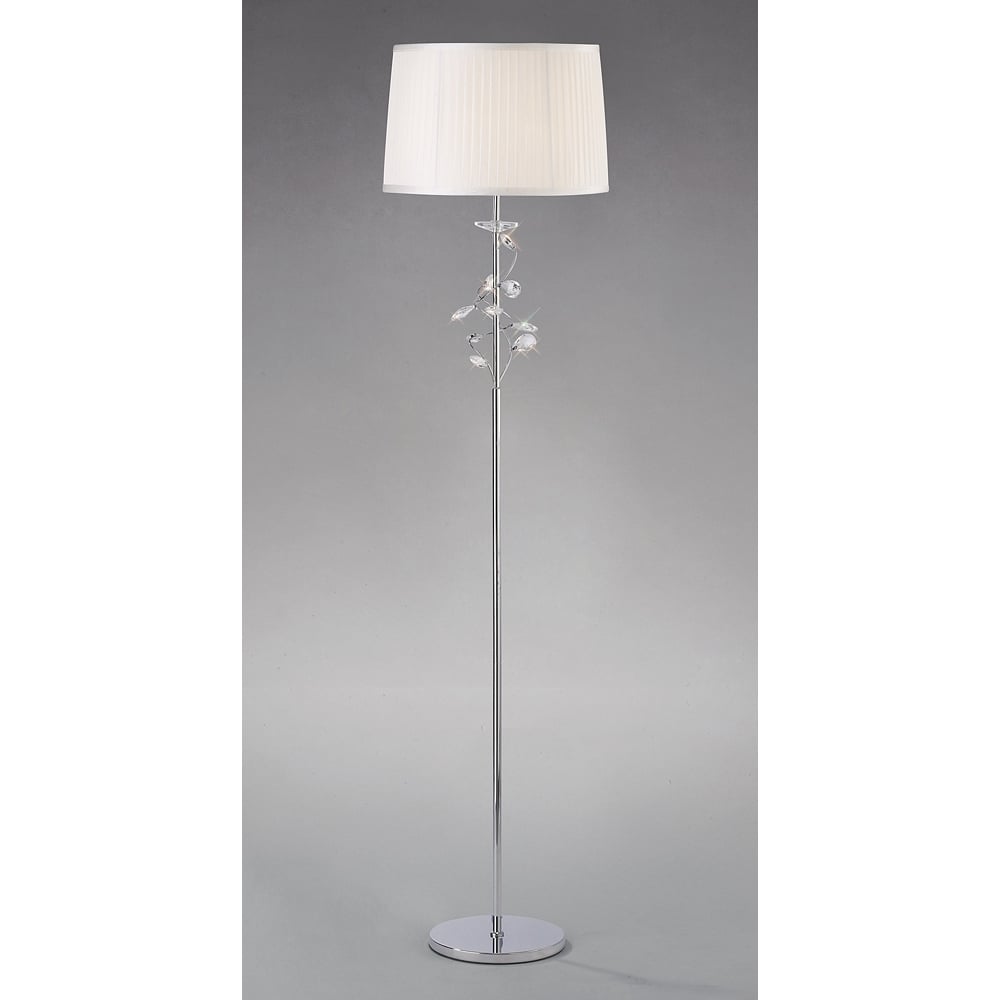 IL31214 Willow Floor Lamp White Shade/crystal