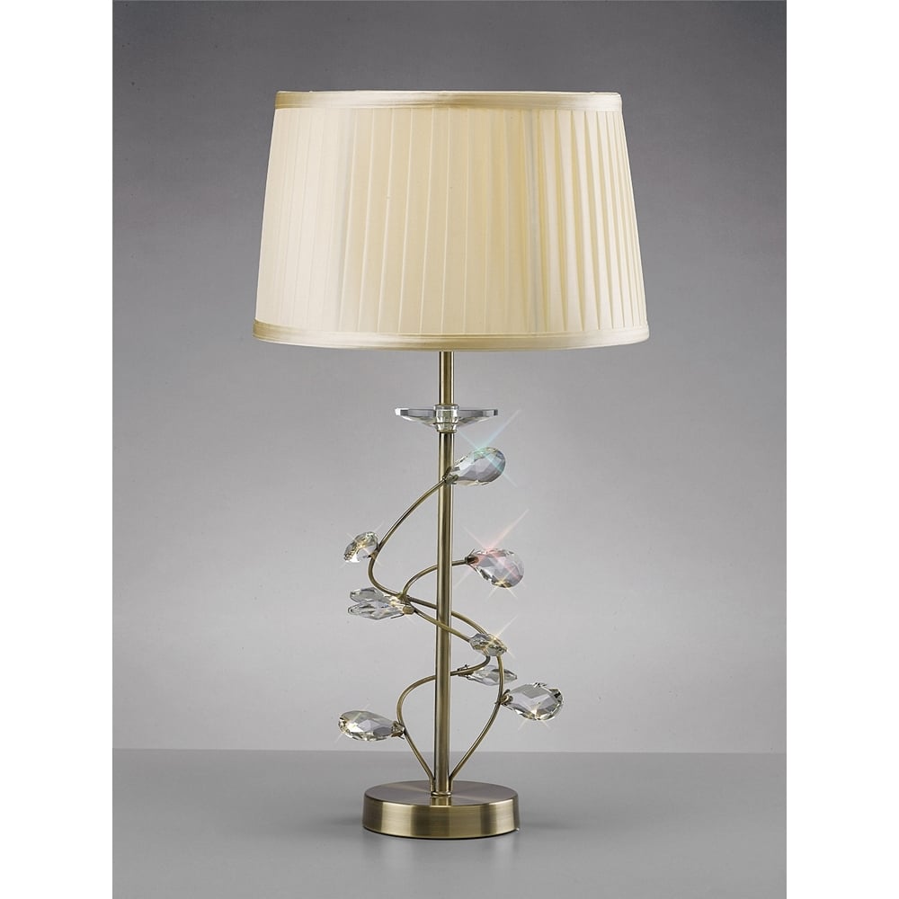 IL31220 Willow Table Lamp Antique Brass/crystal