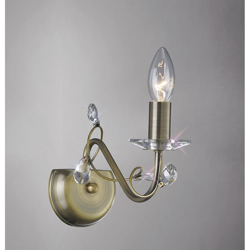 IL31221 Willow Wall Lamp Antique Brass/crystal