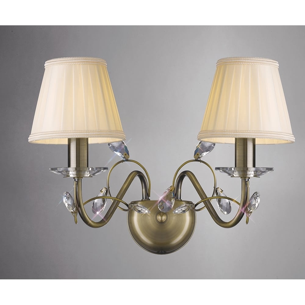 IL31222 Willow Wall Lamp Antique Brass/crystal