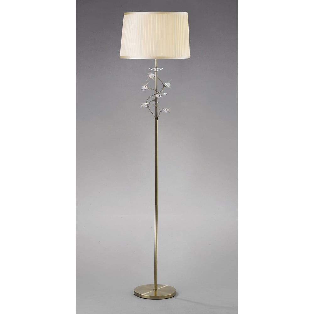 IL31224 Willow Floor Lamp Cream Shade/crystal