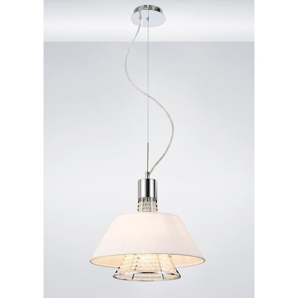 IL30042/WH Davina Pendant White Shade
