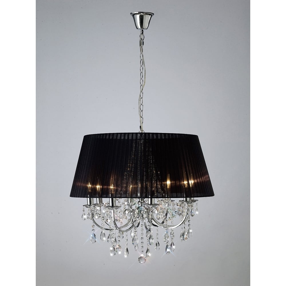 IL30056/BL Olivia Pendant Black Shade/crystal
