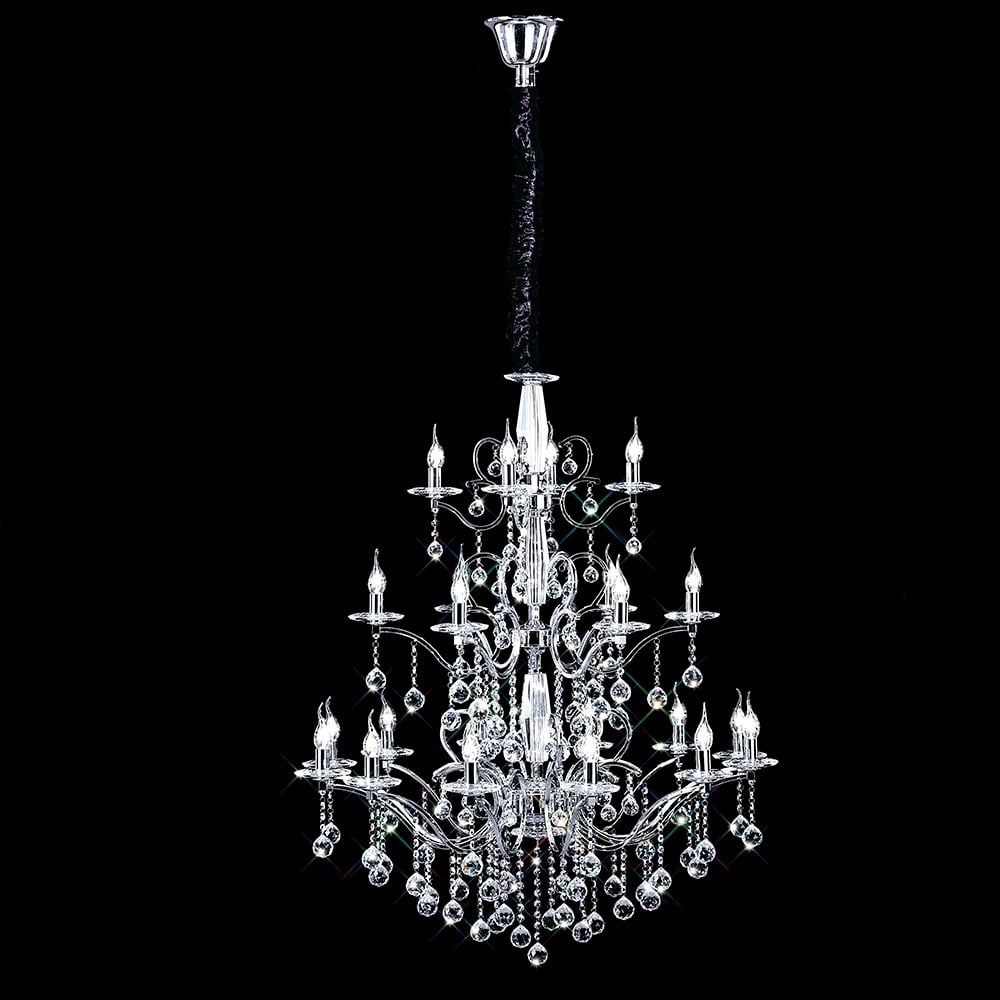 IL30126+4+12 Zinta Pendant Polished Chrome/crystal