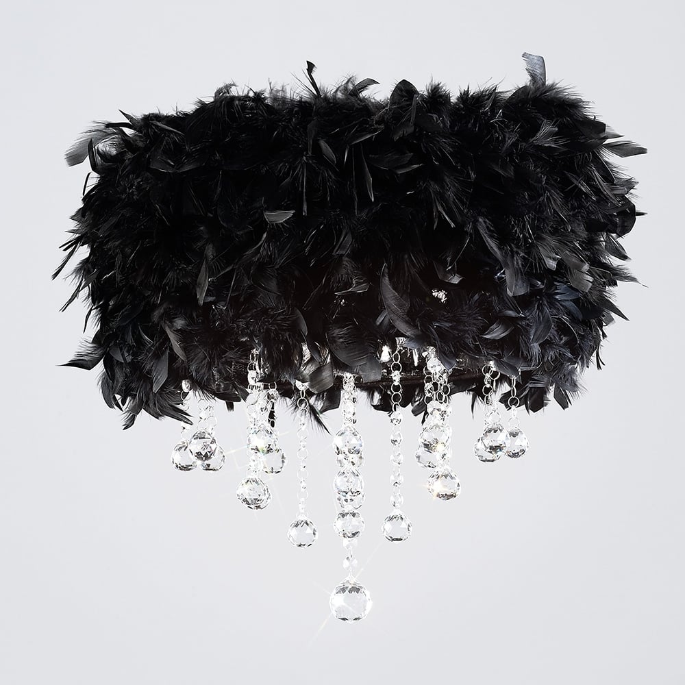 IL30741/BL Ibis Ceiling Black Feather Shade