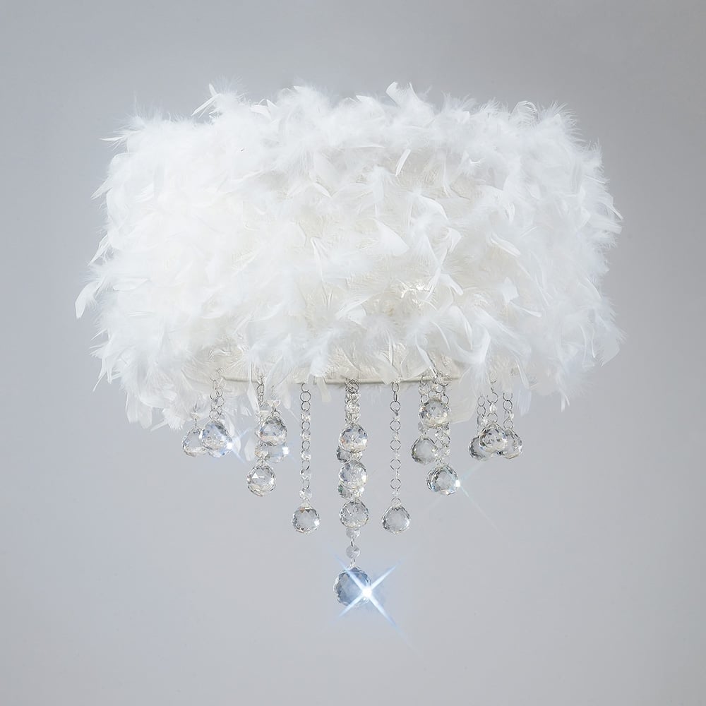 IL30741/WH Ibis Ceiling White Feather Shade
