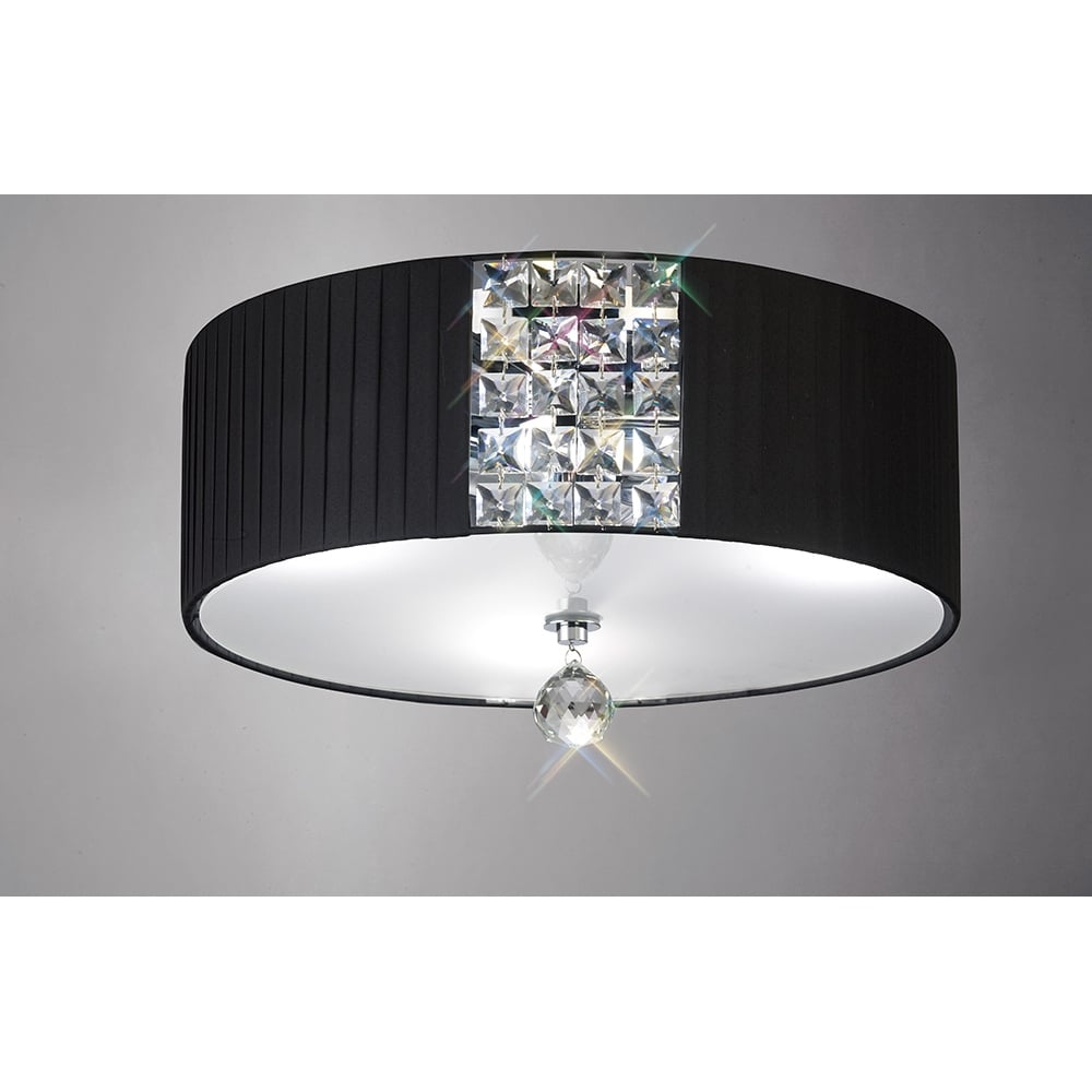 IL31172/BL Evelyn Ceiling Black Shade/crystal