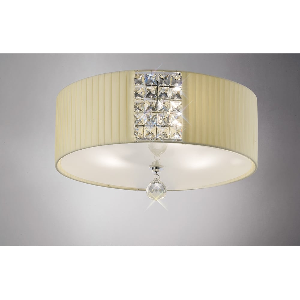 IL31172/CR Evelyn Ceiling Round Cream/crystal (S)