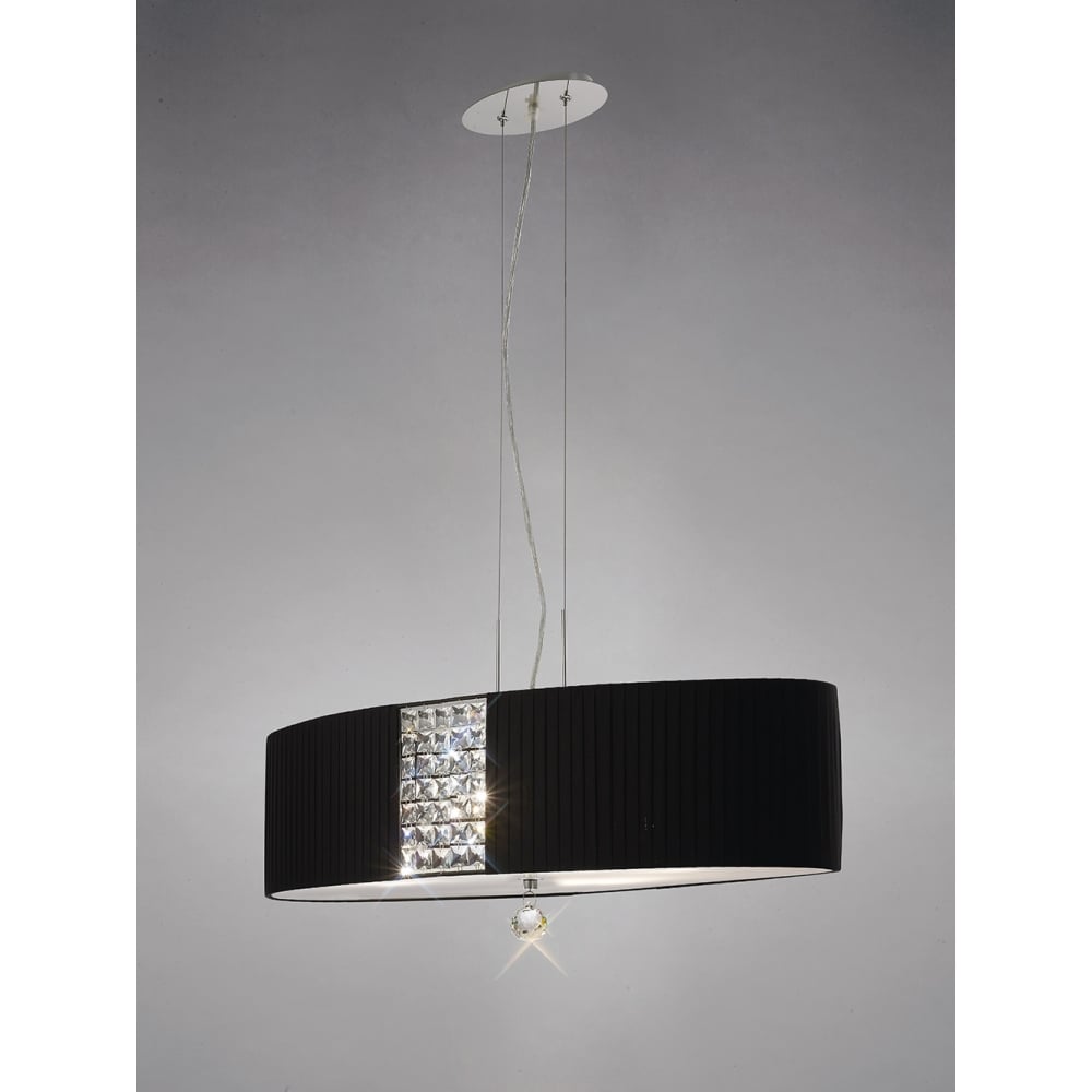 IL31173/BL Evelyn Pendant Oval Black/crystal