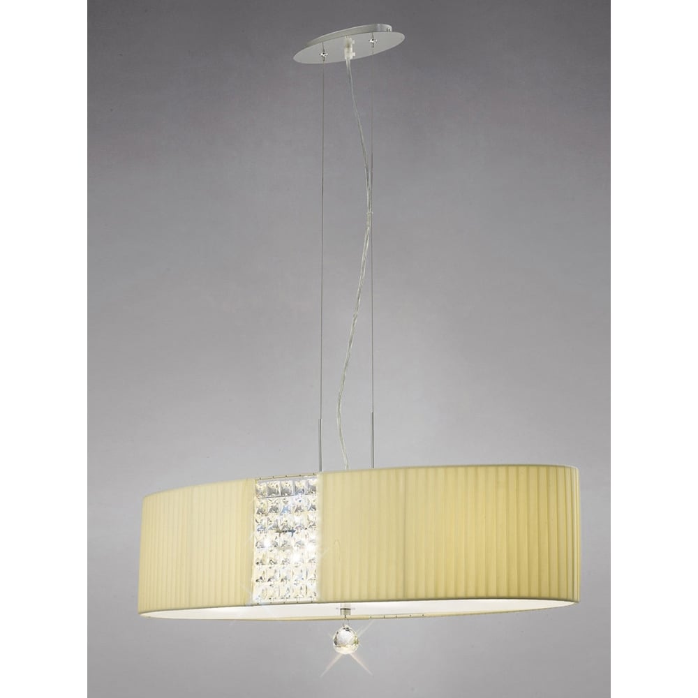 IL31173/CR Evelyn Pendant Oval Cream/crystal