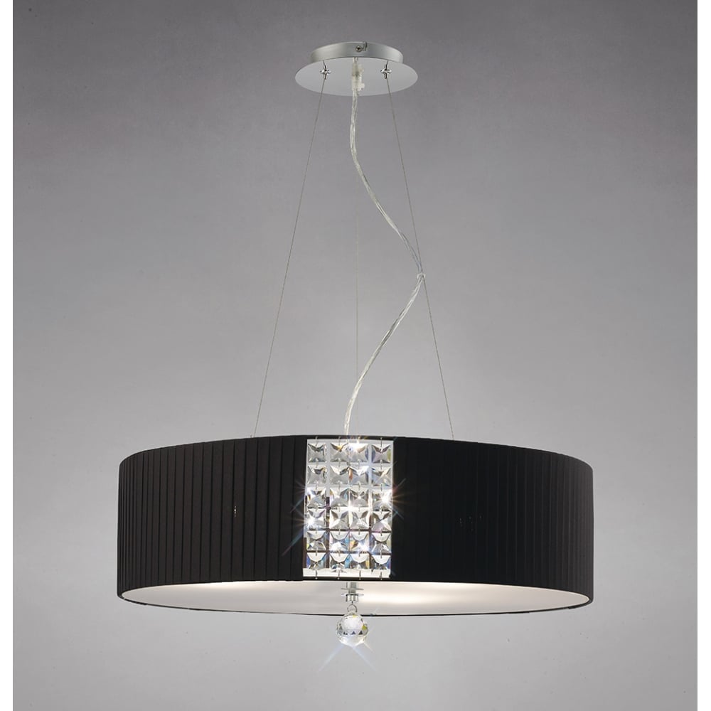 IL31174/BL Evelyn Pendant Round Black/crystal