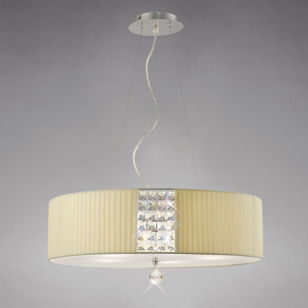 IL31174/CR Evelyn Pendant Round Cream/crystal