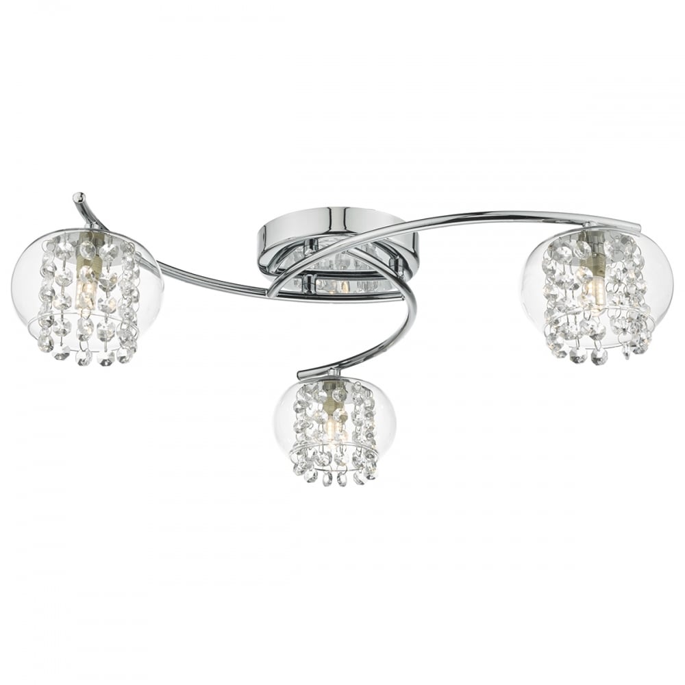 Dar ELM5350 Elma 3 Light Semi Flush Polished Chrome