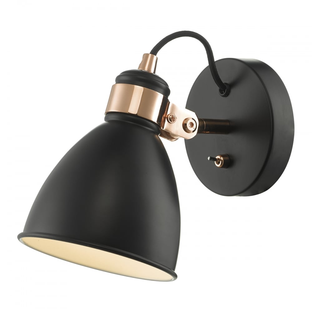 Dar FRE0722 Frederick 1 Light Wall Light Black / Copper