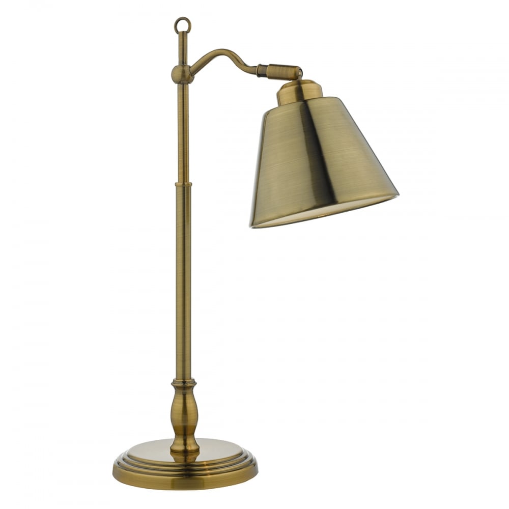 Dar KEM4175 Kempten Table Lamp Antique Brass