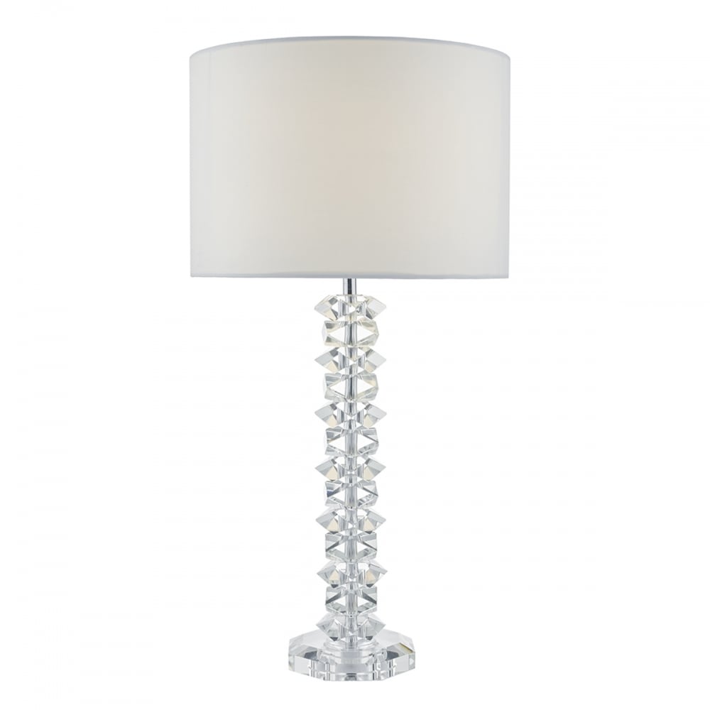 Dar MIN4208 Mina Table Lamp Crystal With Shade