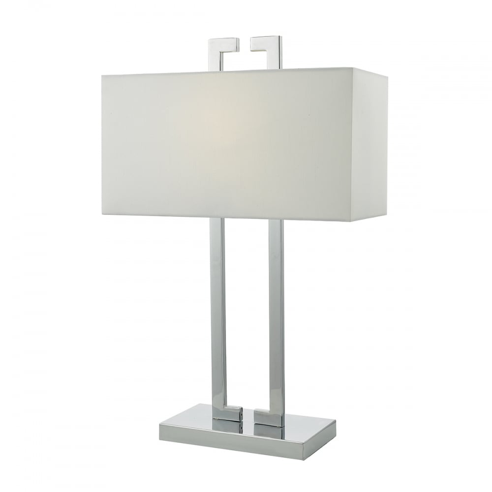 Dar NIL4250 Nile Table Lamp Polished Chrome With Shade