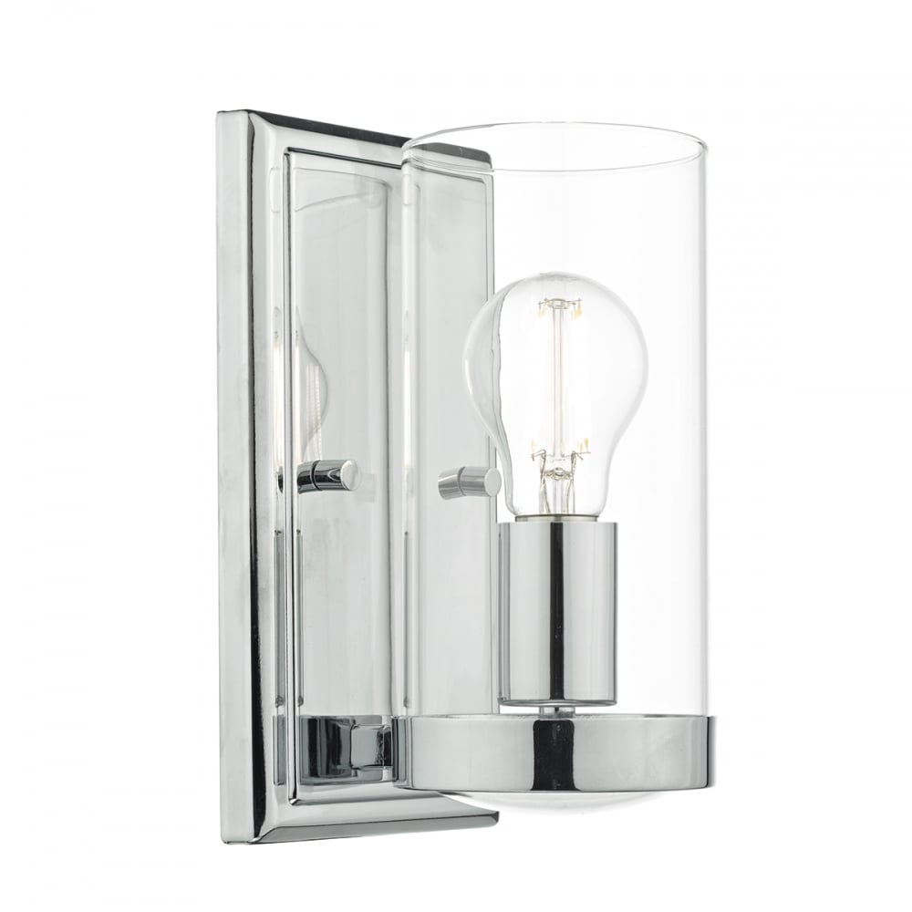 Dar RAM0750 Ramiro 1 Light Wall Light Polished Chrome/Clear (SD)