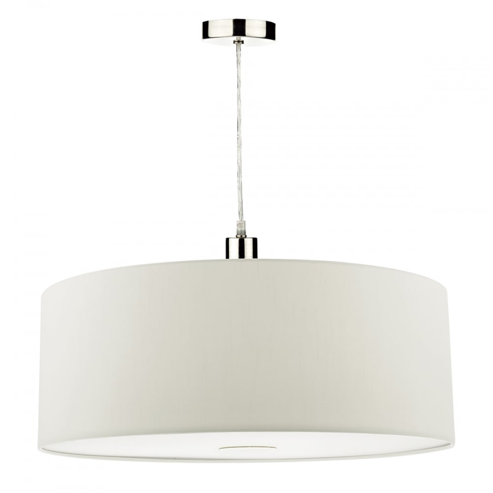 Dar RON862 Ronda Easy Fit 60CM Faux Silk White Drum Shade