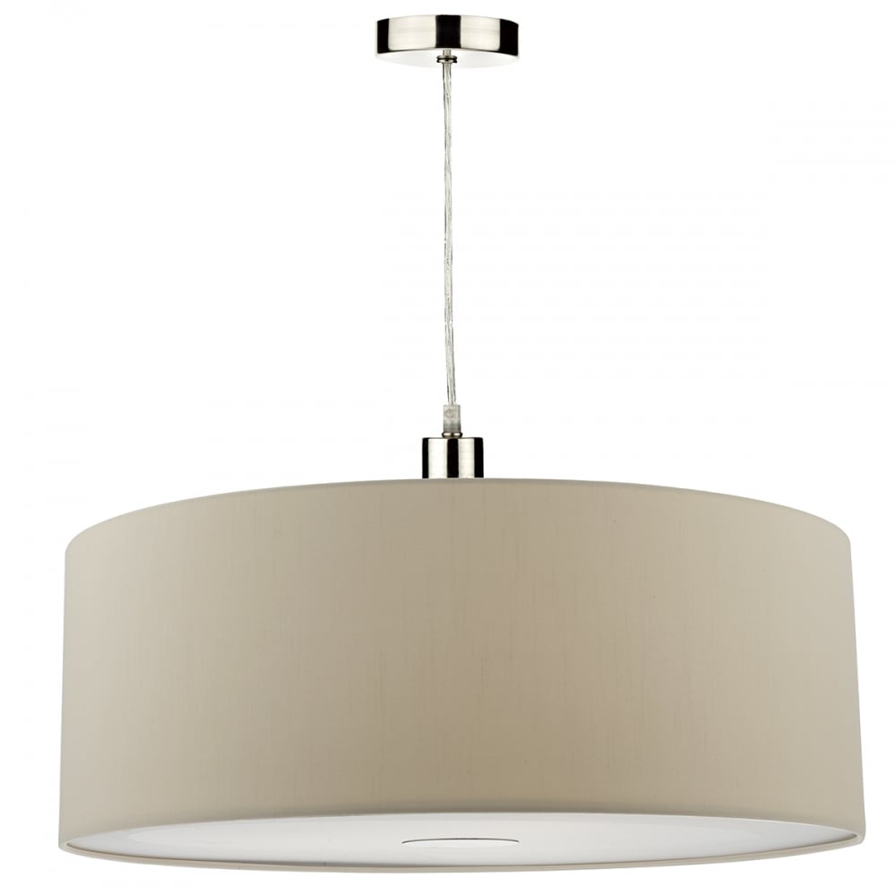 Dar RON8629 Ronda Easy Fit 60CM Faux Silk Ecru Drum Shade