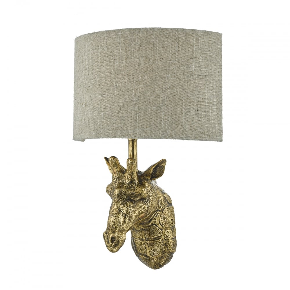 Dar SOP0735 Sophie 1 Light Wall Light Giraffe Gold With Shade