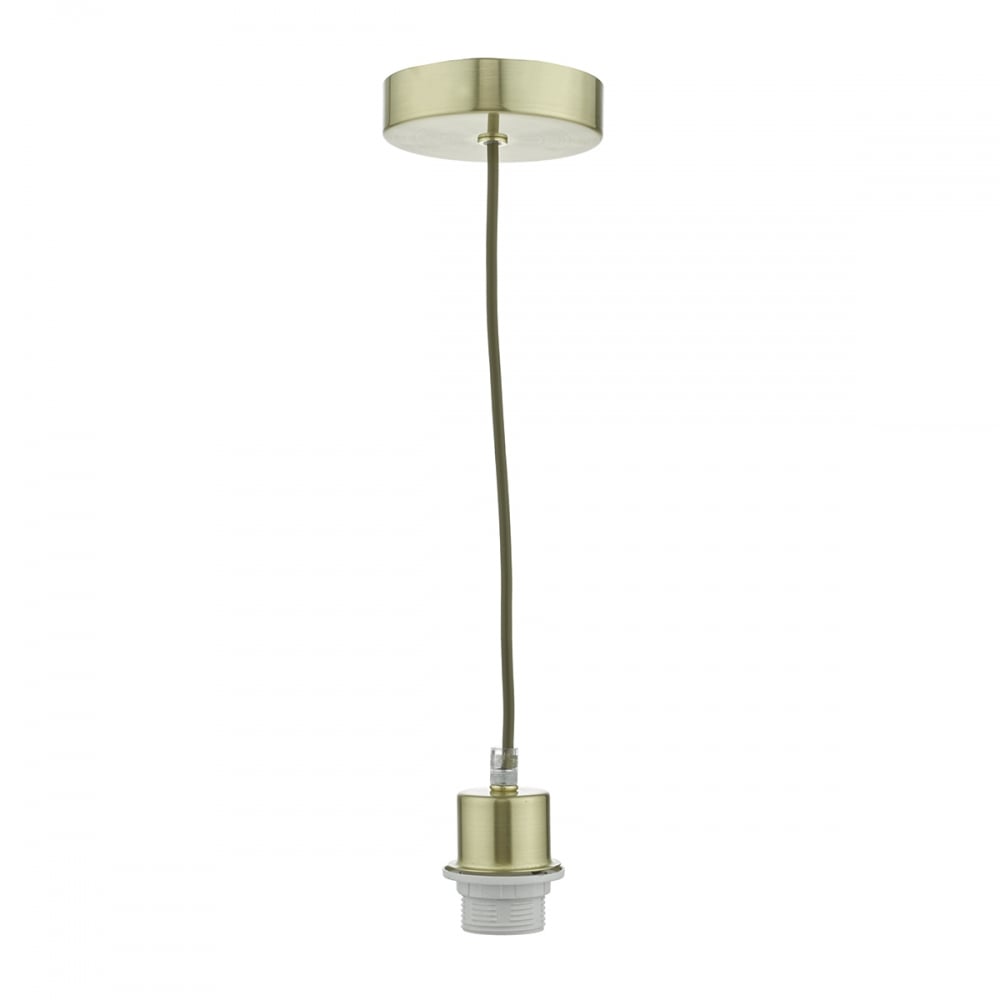 Dar SP63 1 Light Satin Brass E27 Suspension Clear Cable