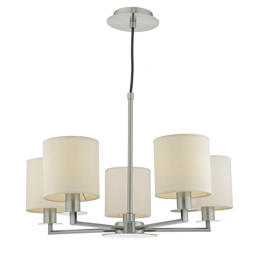 Dar TYL0538 Tyler 5 Light Height Adjustable Pendant Satin Nickel