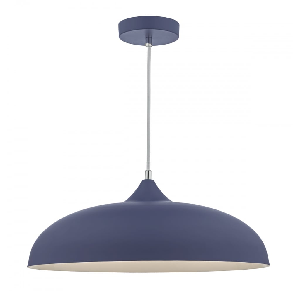 Dar KAE0123 Kaelan 1 Light Pendant Blue And White